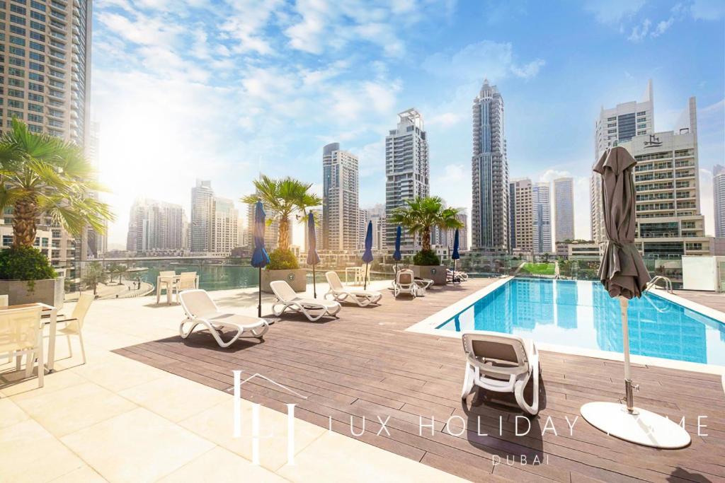 Lux Contemporary Suite With Full Marina View 6 Dubái Exterior foto